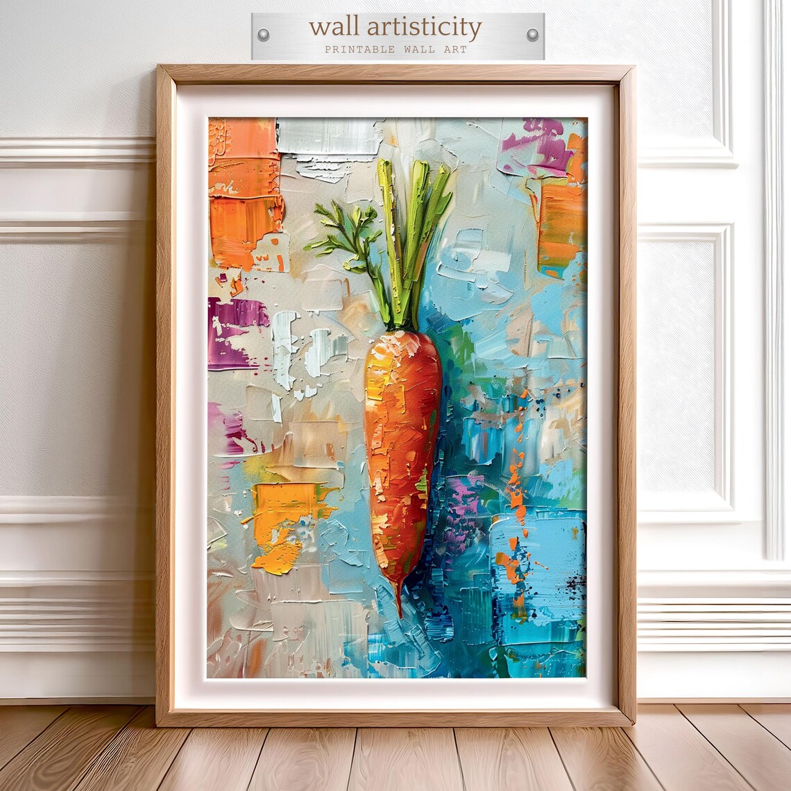 Carrot Wall Art, Modern Abstract Kitchen Decor