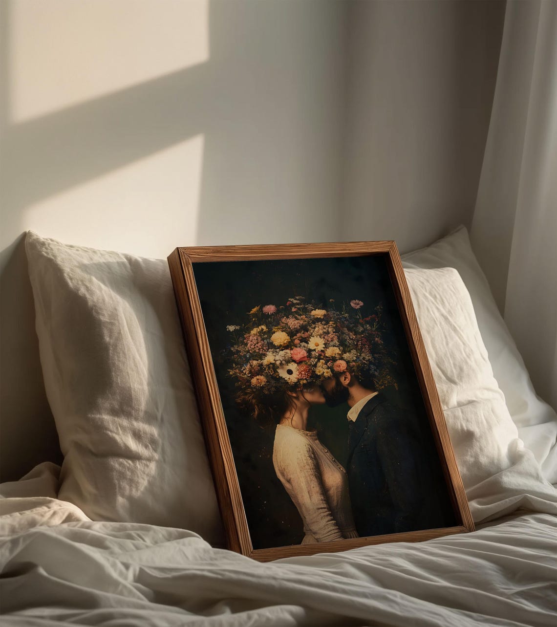Moody Romantic Wall Art Vintage Couple Art Print Valentines Day Oil Painting Vintage Portrait Photography Print Instant - Image 2