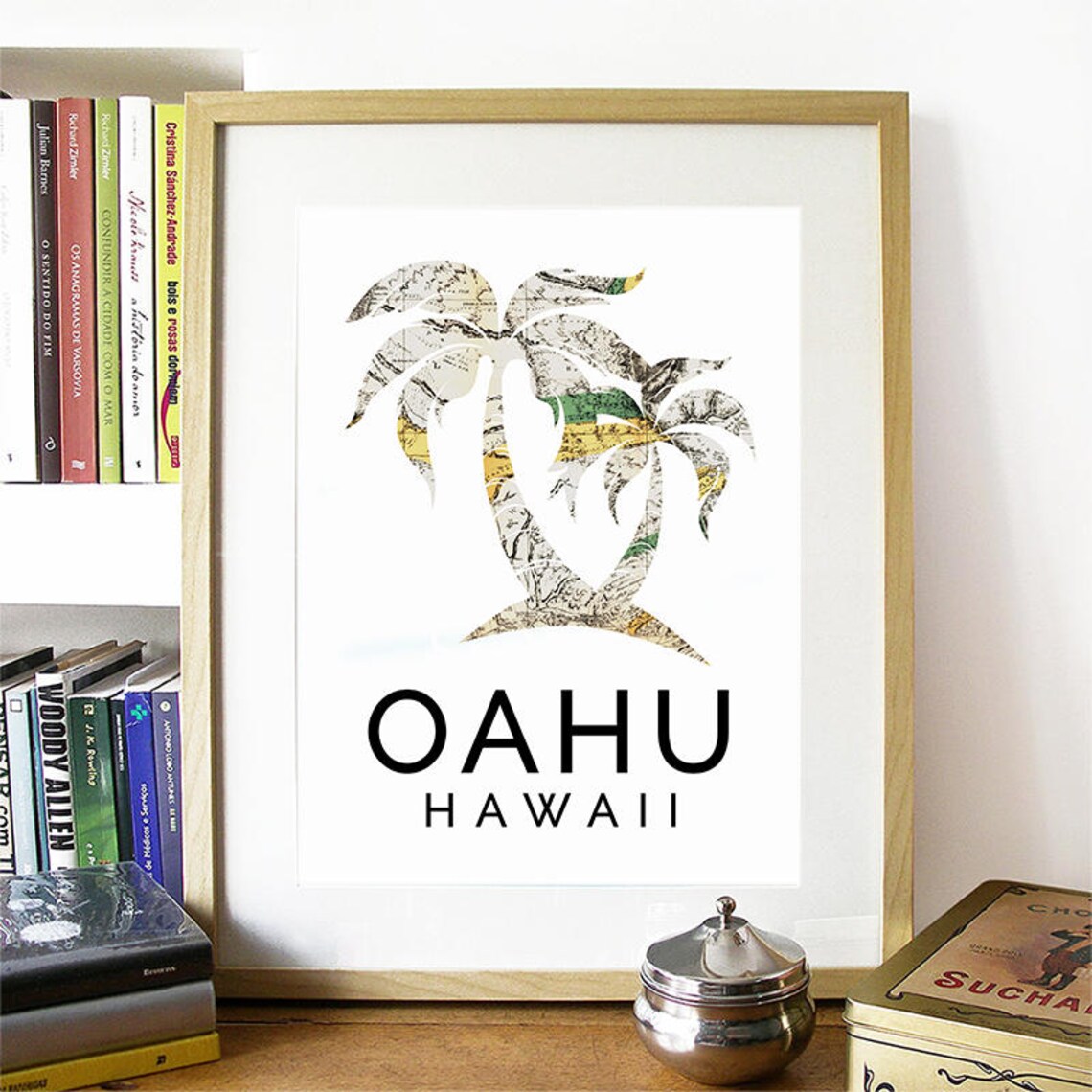 Oahu Skyline Art Print, Hawaii Watercolor - Image 2