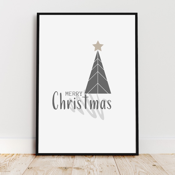 Merry Christmas Scandinavian Poster Print