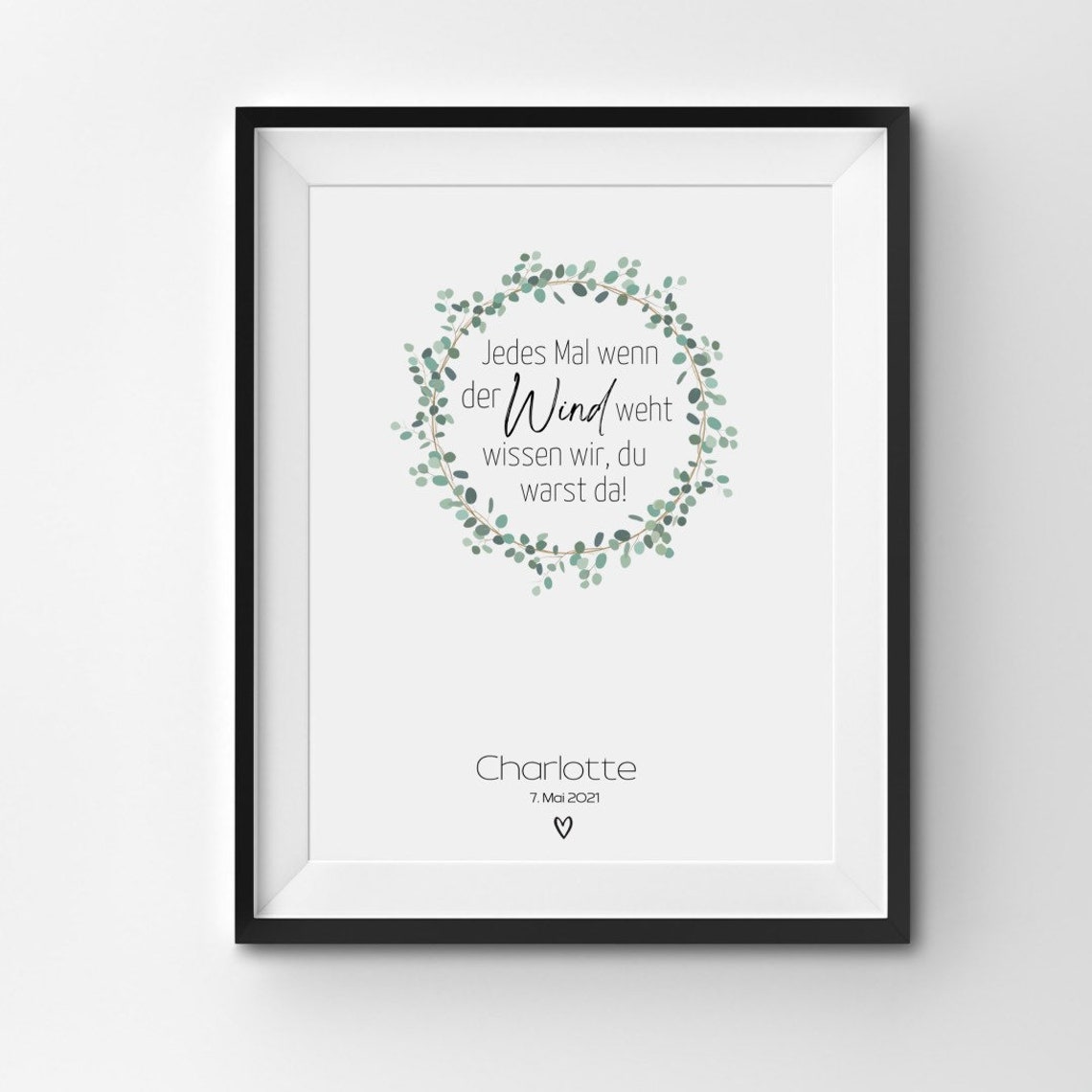 Personalized Memorial Poster for Child Loss with Eucalyptus Wreath - Image 3