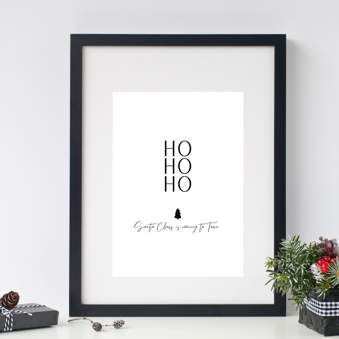 Ho Ho Ho Santa Claus Christmas Poster, Nordic - Image 2