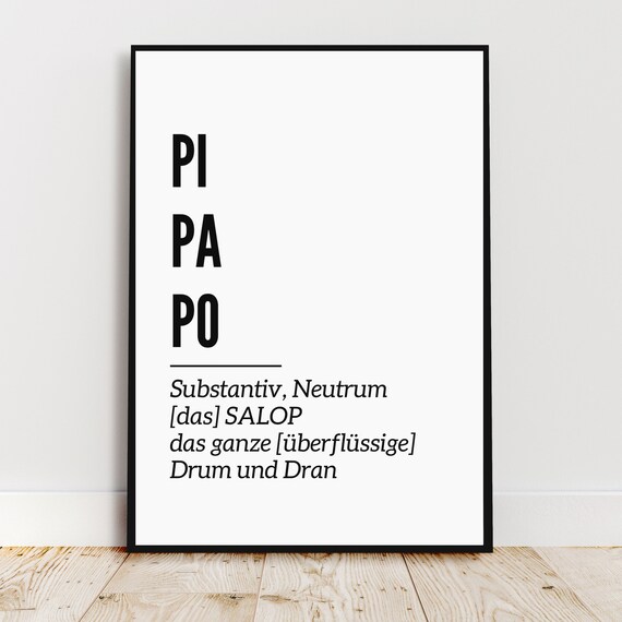 Pipapo Definition Posters Black Clean Decor Wall Decoration Print File Type Decoration A4 A5 Funny Funny