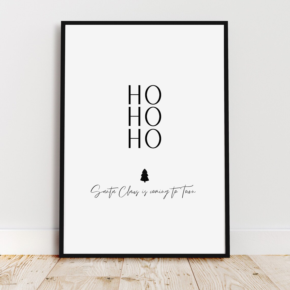Ho Ho Ho Santa Claus Christmas Poster, Nordic