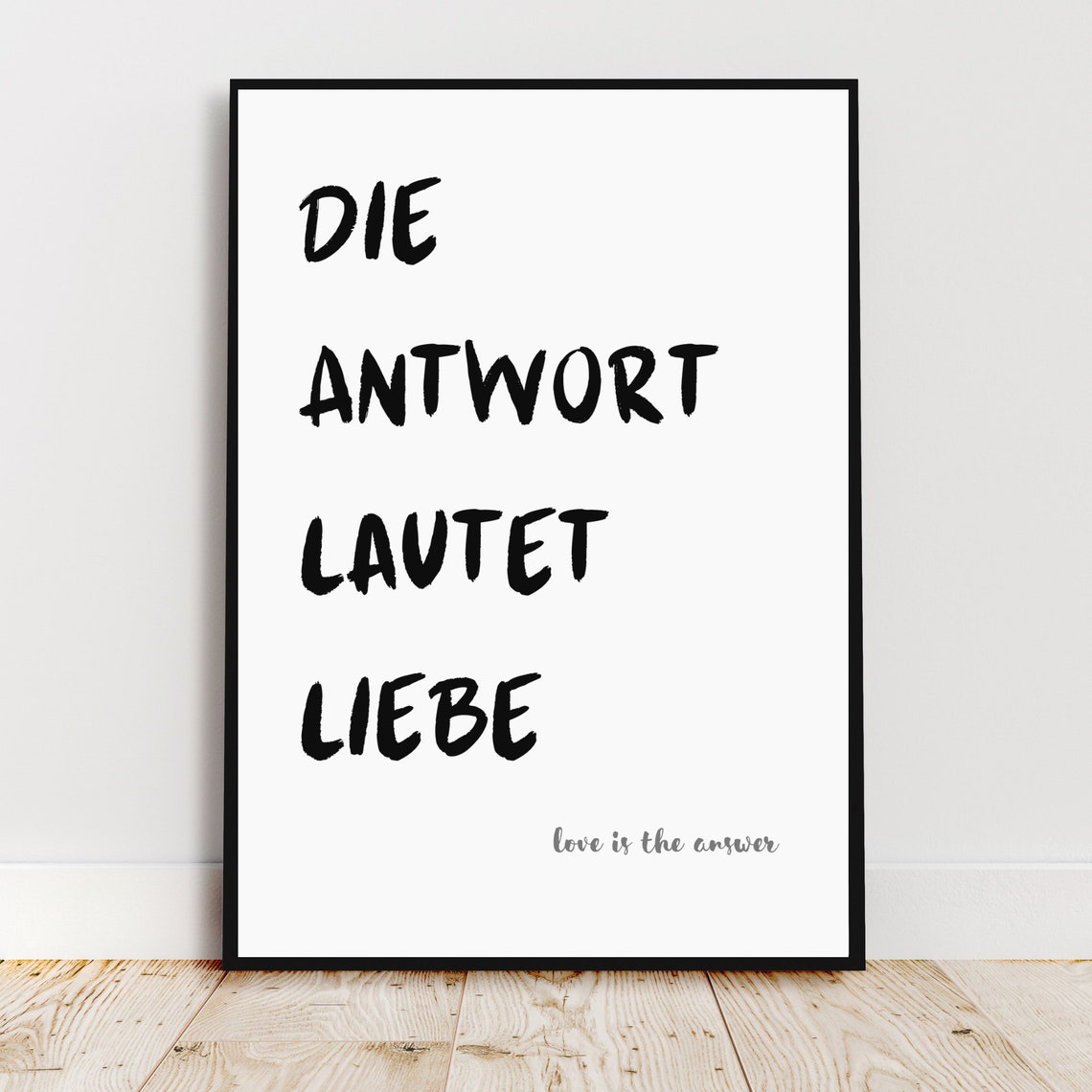 Colored Poster The Answer Is Love Wall Art Positive Message Custom Posters Love Quote Home Decor