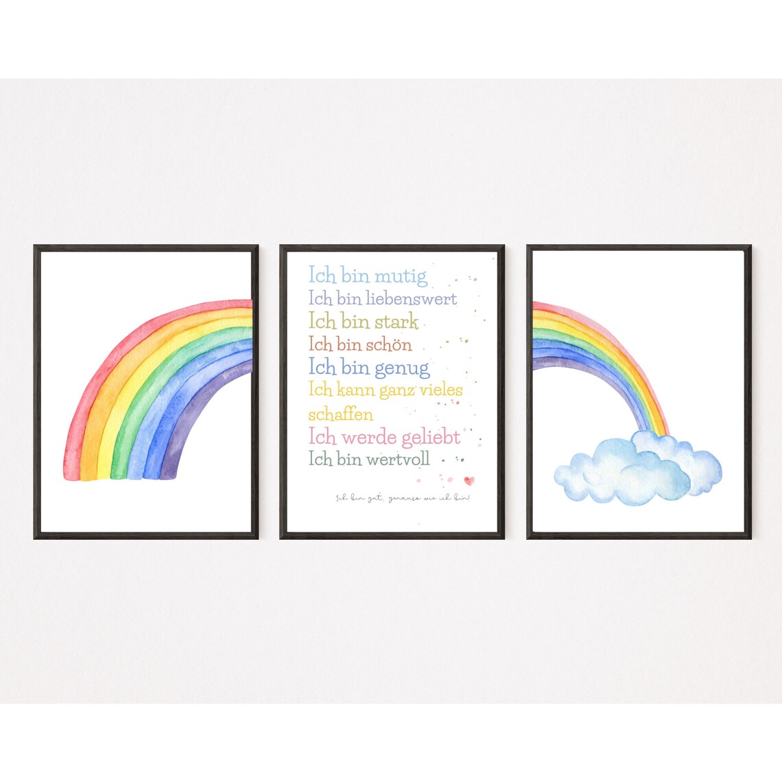 Kids Positive Affirmations Poster I Am Brave Strong Loved Colorful - Image 4