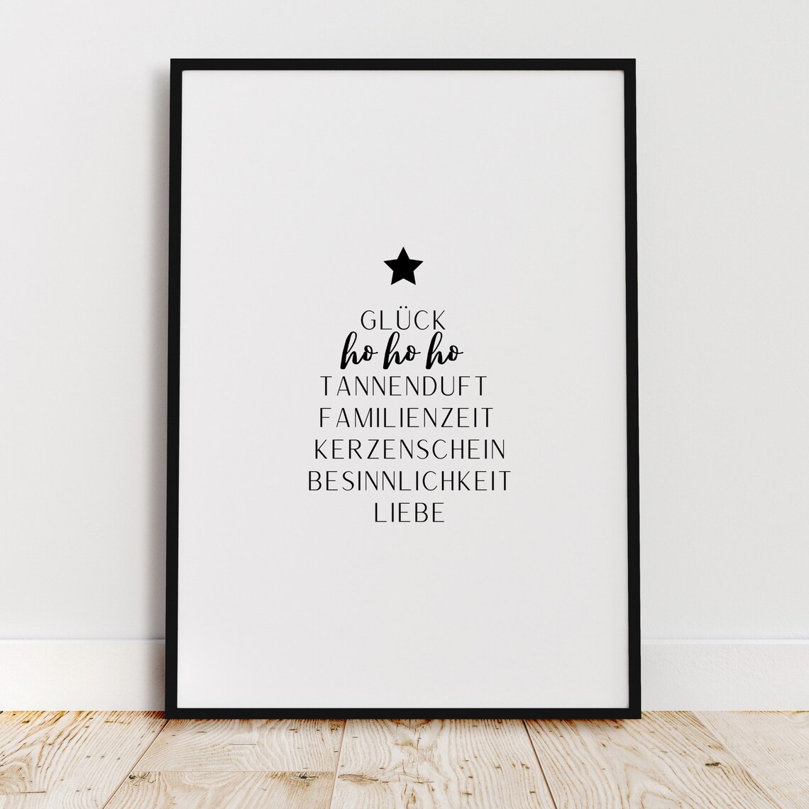 Christmas Word Tree Mural, Holiday Wall Art Print