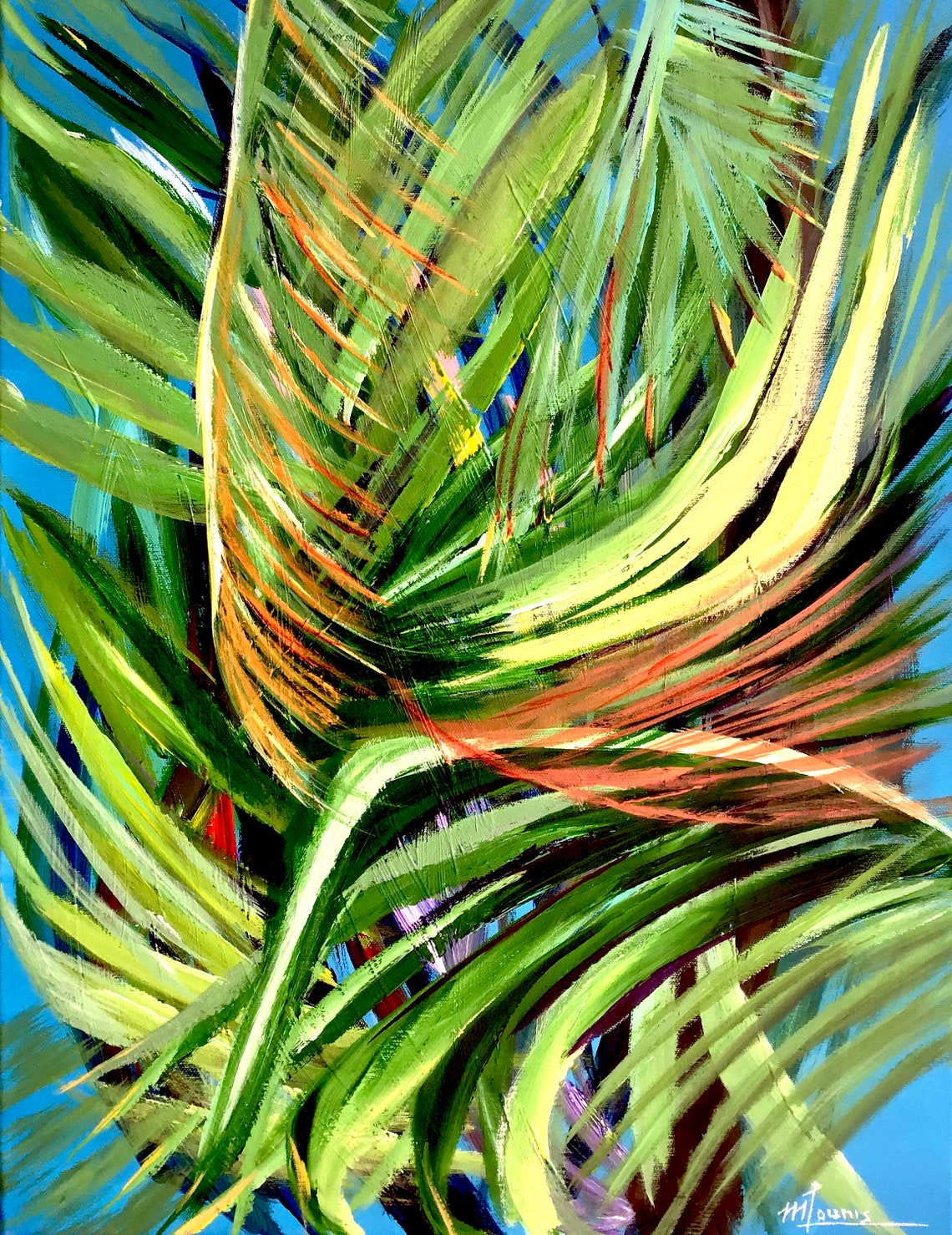 Tropical Art Palm Tree Print Florida Beach House Decor Tropical Office Palm Leaf Wall Art Local Florida Art Modern Wall Art