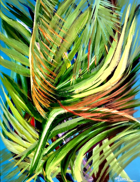 Tropical Art Palm Tree Print Florida Beach House Decor Tropical Office Palm Leaf Wall Art Local Florida Art Modern Wall Art