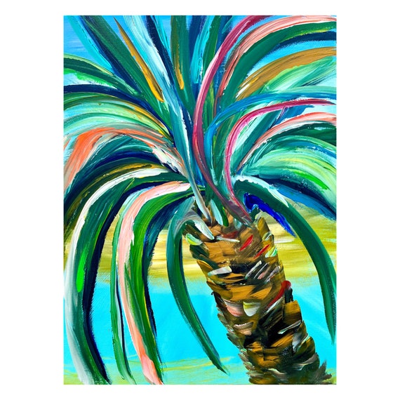 Palm Tree Abstract Art Print, Tropical Florida