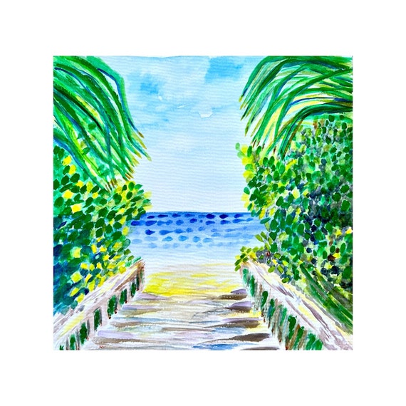 Beach Wall Art Florida Coastal Decor Original Watercolor Painting Or Prints Tropical Art Original Paintings Large Wall Art