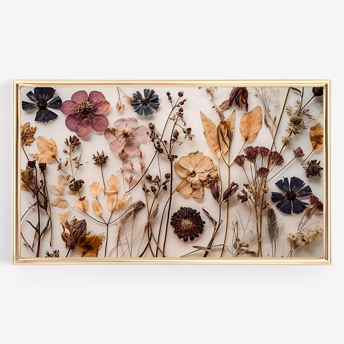 Pressed Dried Wildflowers Botanical Autumn Floral Art Poster - Image 4