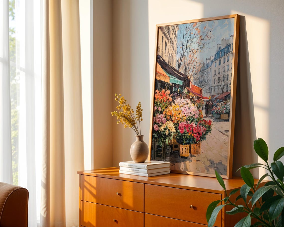 Parisian Flower Market Painting Paris Art Abstract Floral Print French Art Decor Parisian Street Art Henri Matisse Art - Image 2