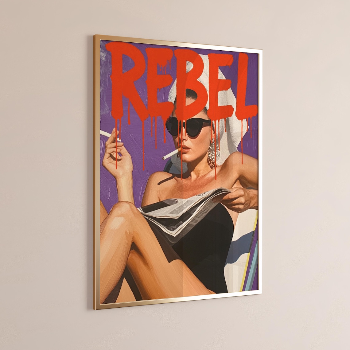 Rebel Graffiti Glamour Woman Sunglasses Bold Pop Art Wall Art