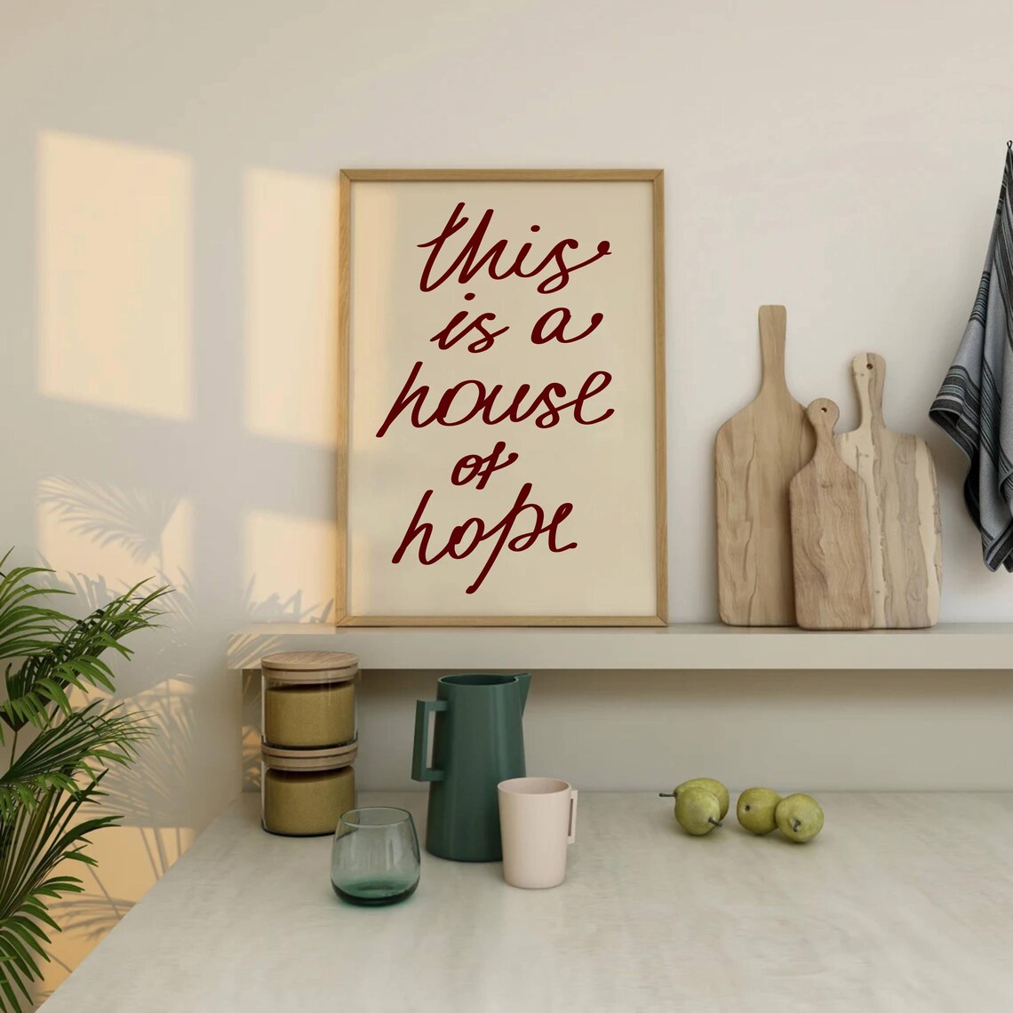 Minimalist Christian Quote Art Print, Living Room Sign - Image 3