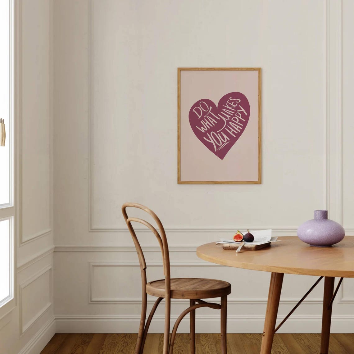 Do What Makes You Happy Heart Quote Burgundy Typography Poster - Image 3