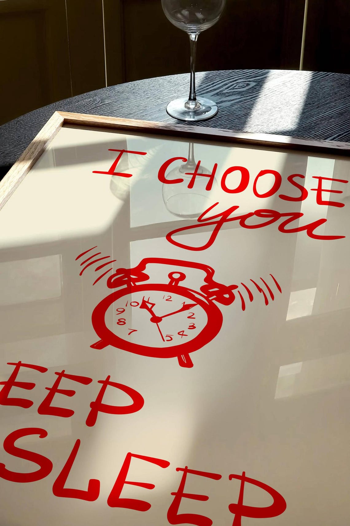I Choose You Deep Sleep Red Hand Lettered Bedroom Quote Poster - Image 3