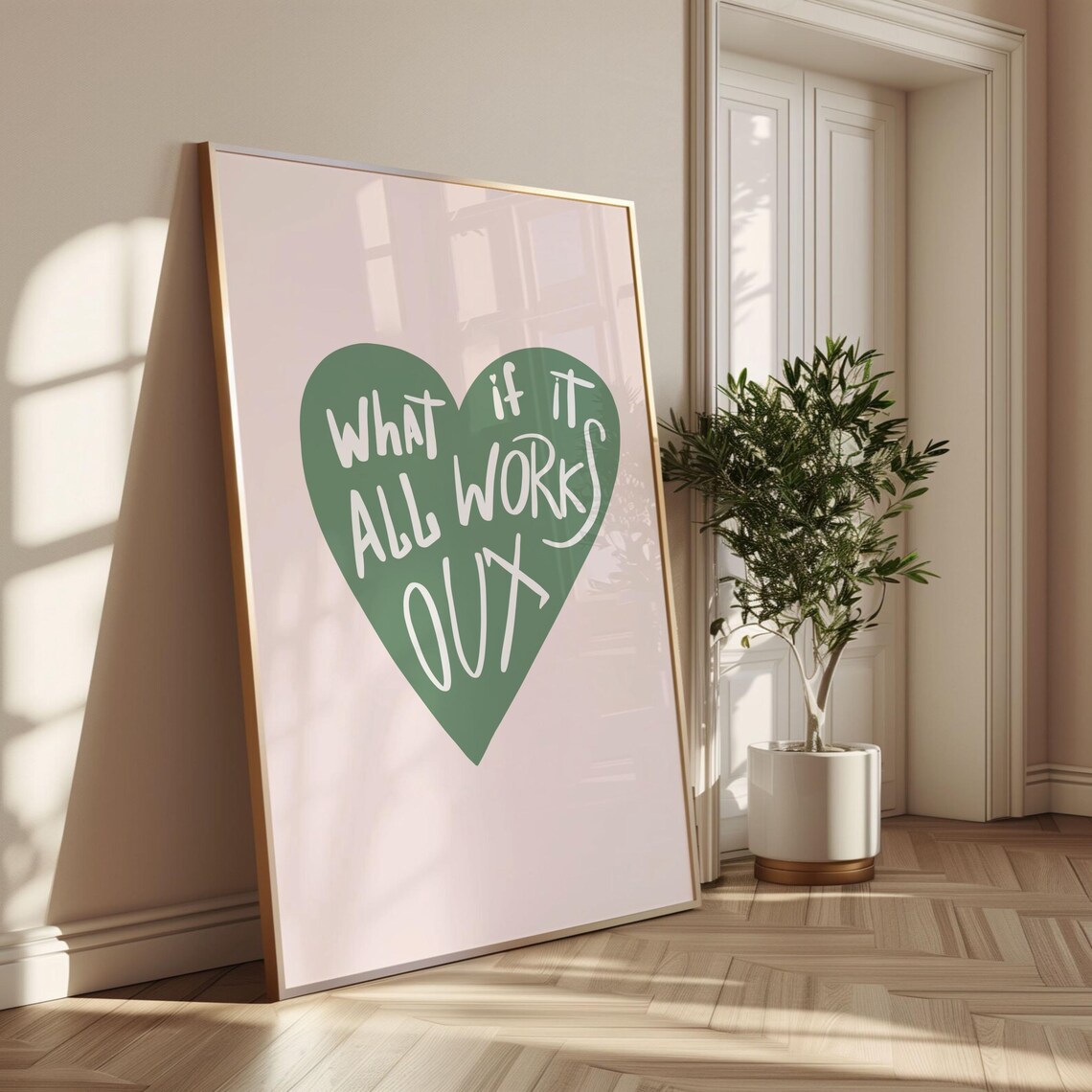 What If It All Works Out? Preppy Wall Art Print - Image 3