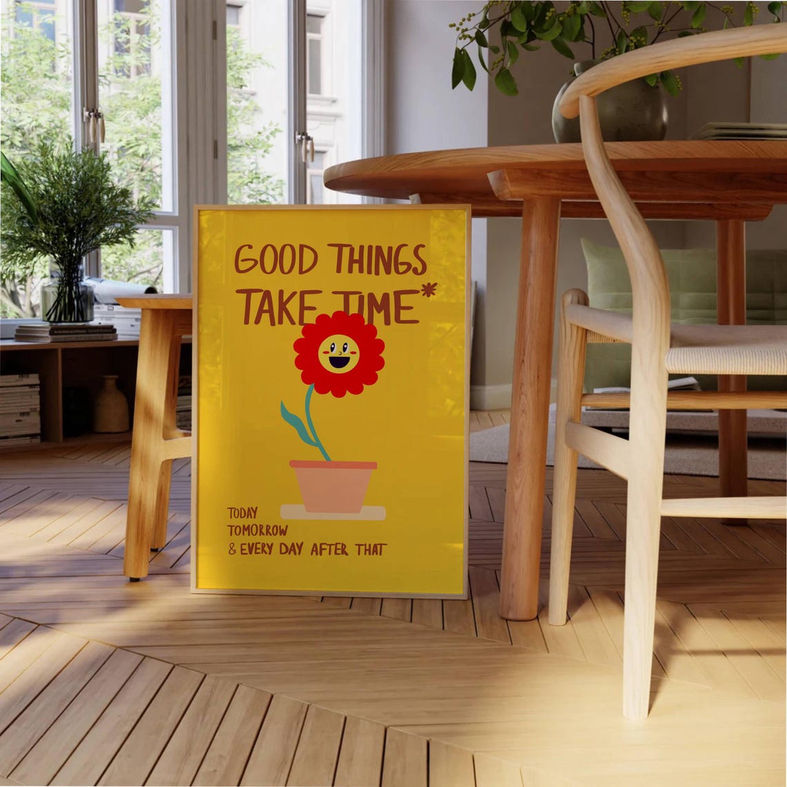 Good Things Retro Quote Wall Print Positive Quote Wall Art Retro Quote Wall Decor Hand Drawn Typography - Image 2