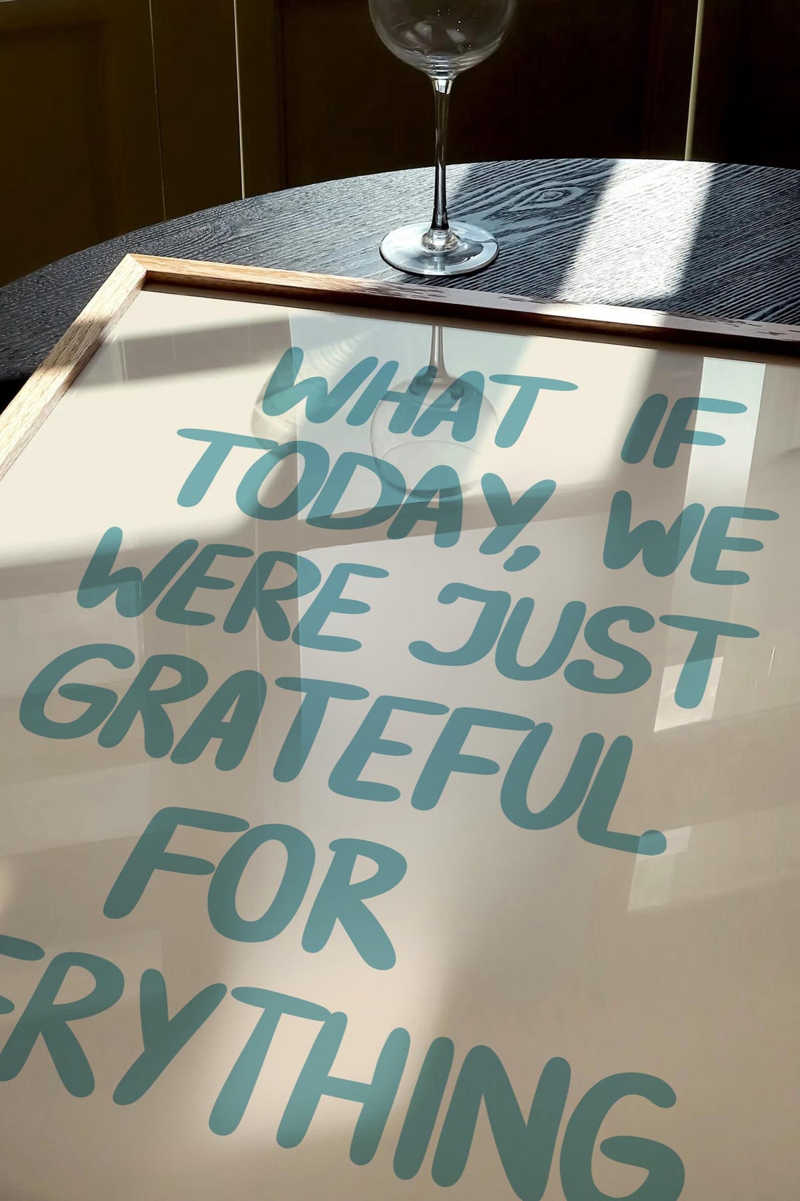 What If Today We Were Just Grateful Soft Blue Typography Poster - Image 2