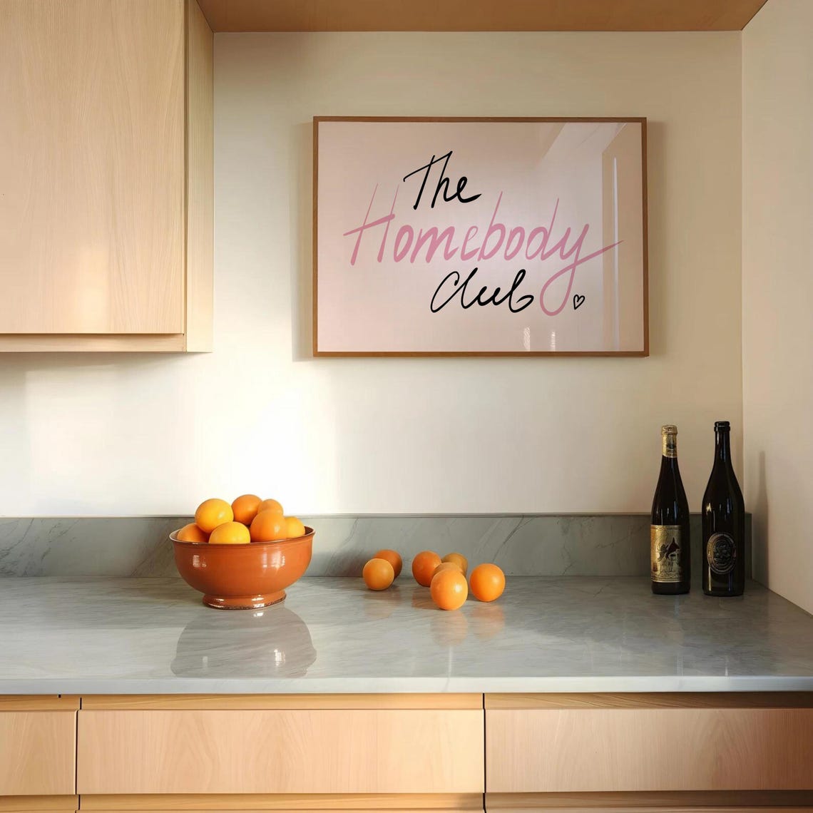 The Homebody Club Pink Handwritten Script Quote Poster for Homebodies - Image 3