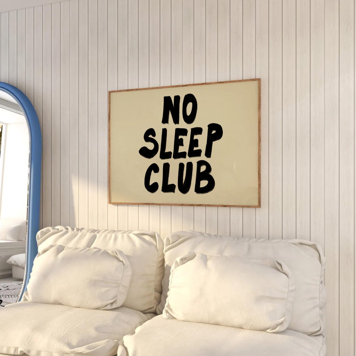 No Sleep Club Dorm Sign Print Horizontal Retro Print Dorm Room Prints Teen Girl Bedroom Prints College Apartment Y2k Wall Art - Image 2