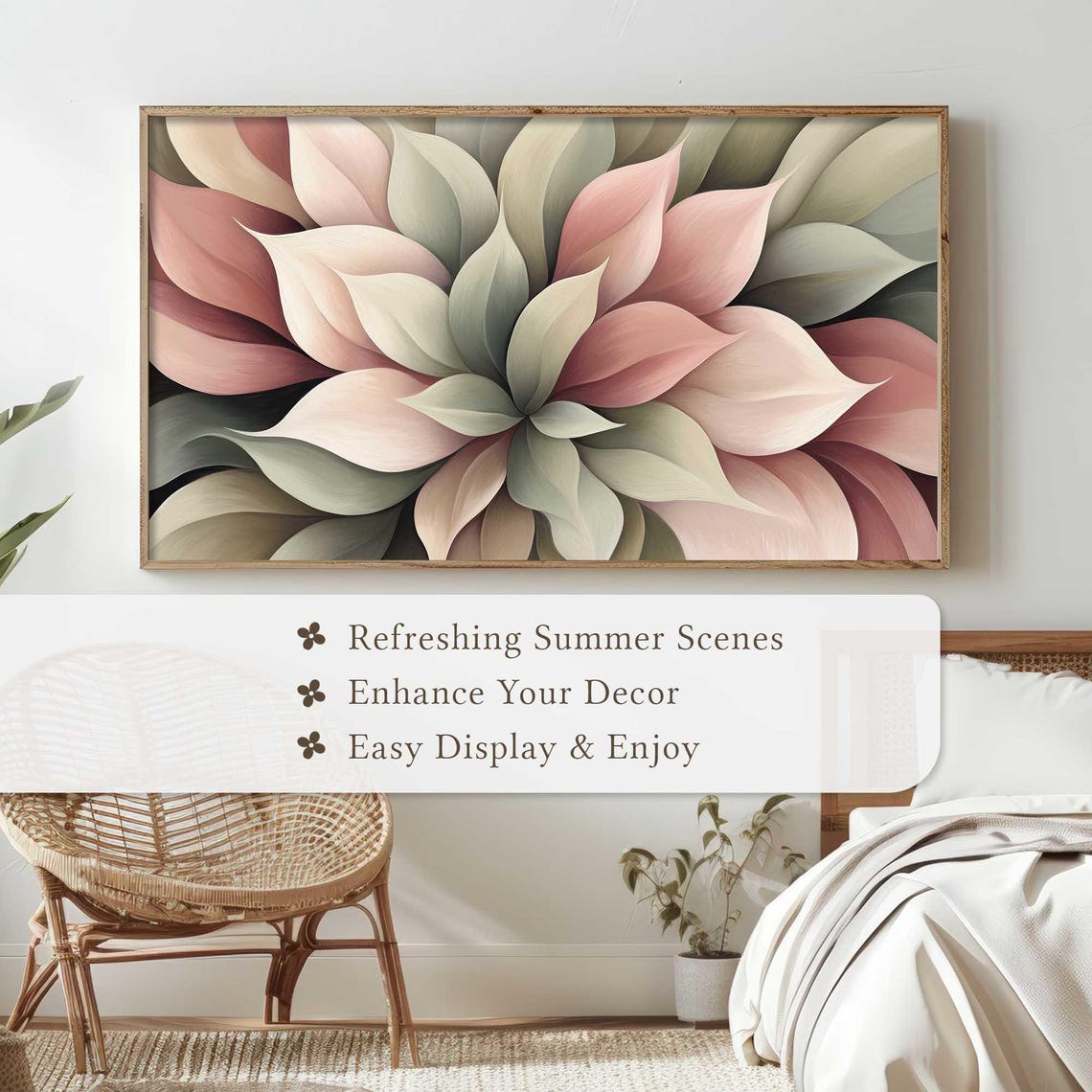 Blush Pink Sage Petal Abstract Floral Botanical Modern Poster - Image 4