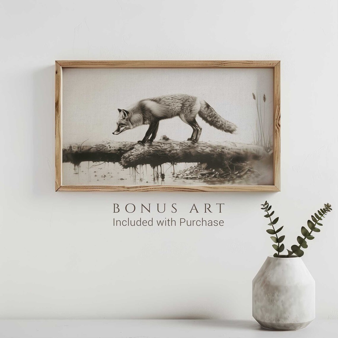 Curious Wild Red Fox in Snowy Winter Forest Woodland Animal Poster - Image 3