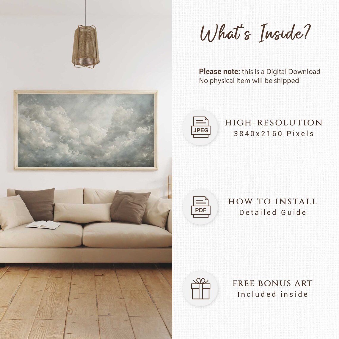 Moody Cloudscape, Minimalist Sky Scene Art Print - Image 5