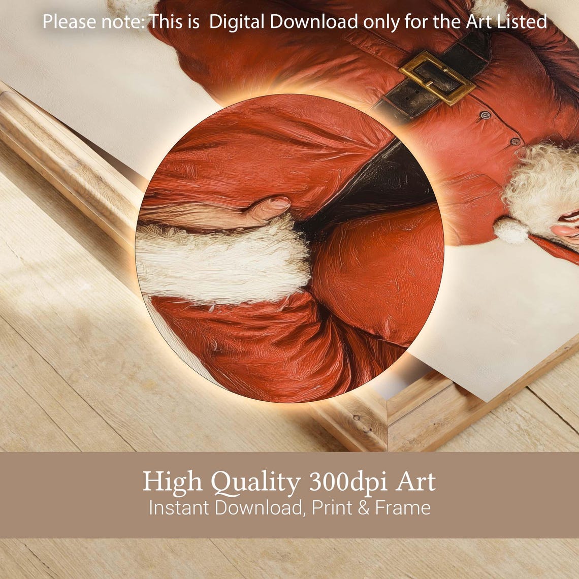 Jolly Santa Claus Vintage Portrait in Classic Red Suit Poster - Image 3