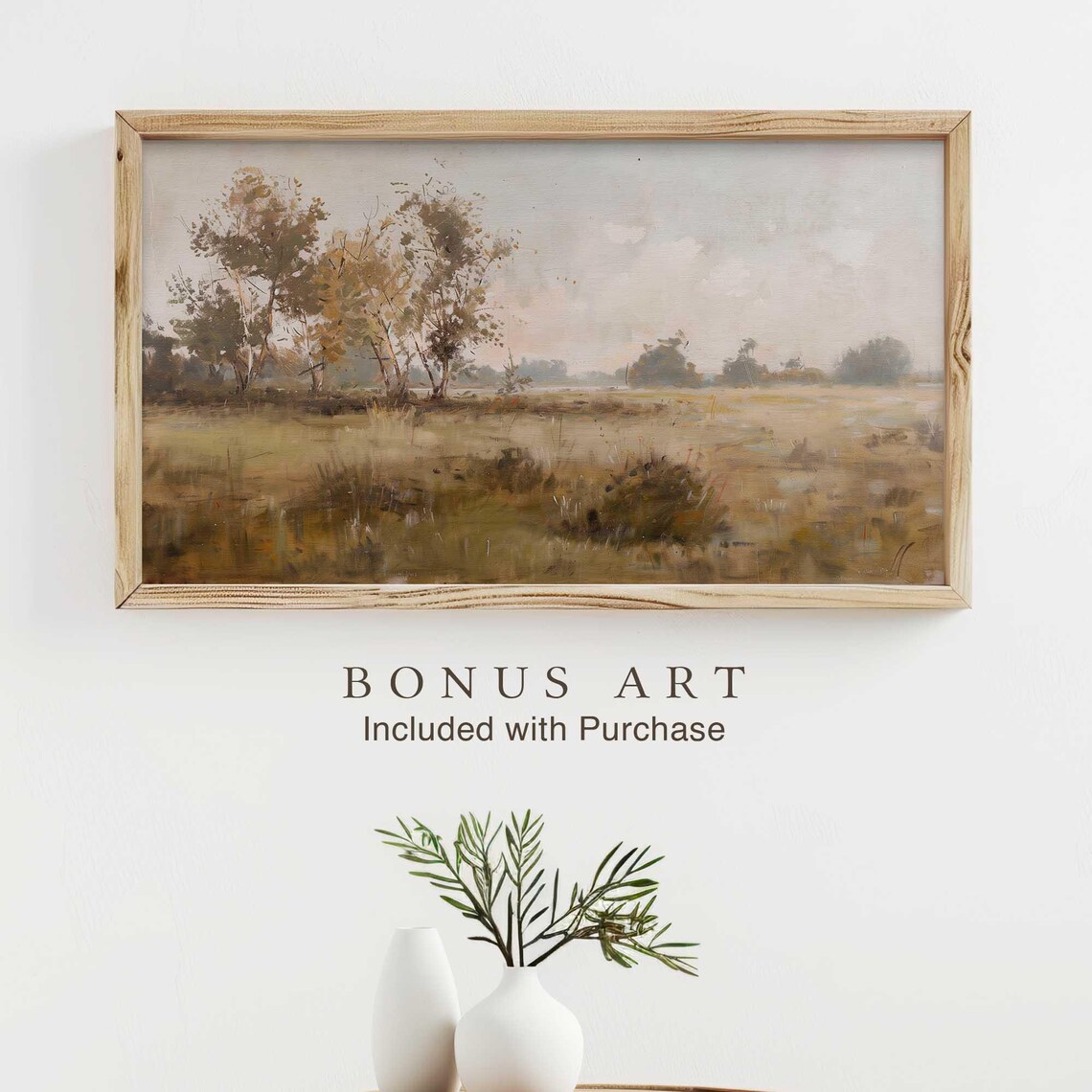 Wildflower Meadow Poppies Rolling Hills Rustic Country Wall Art - Image 2