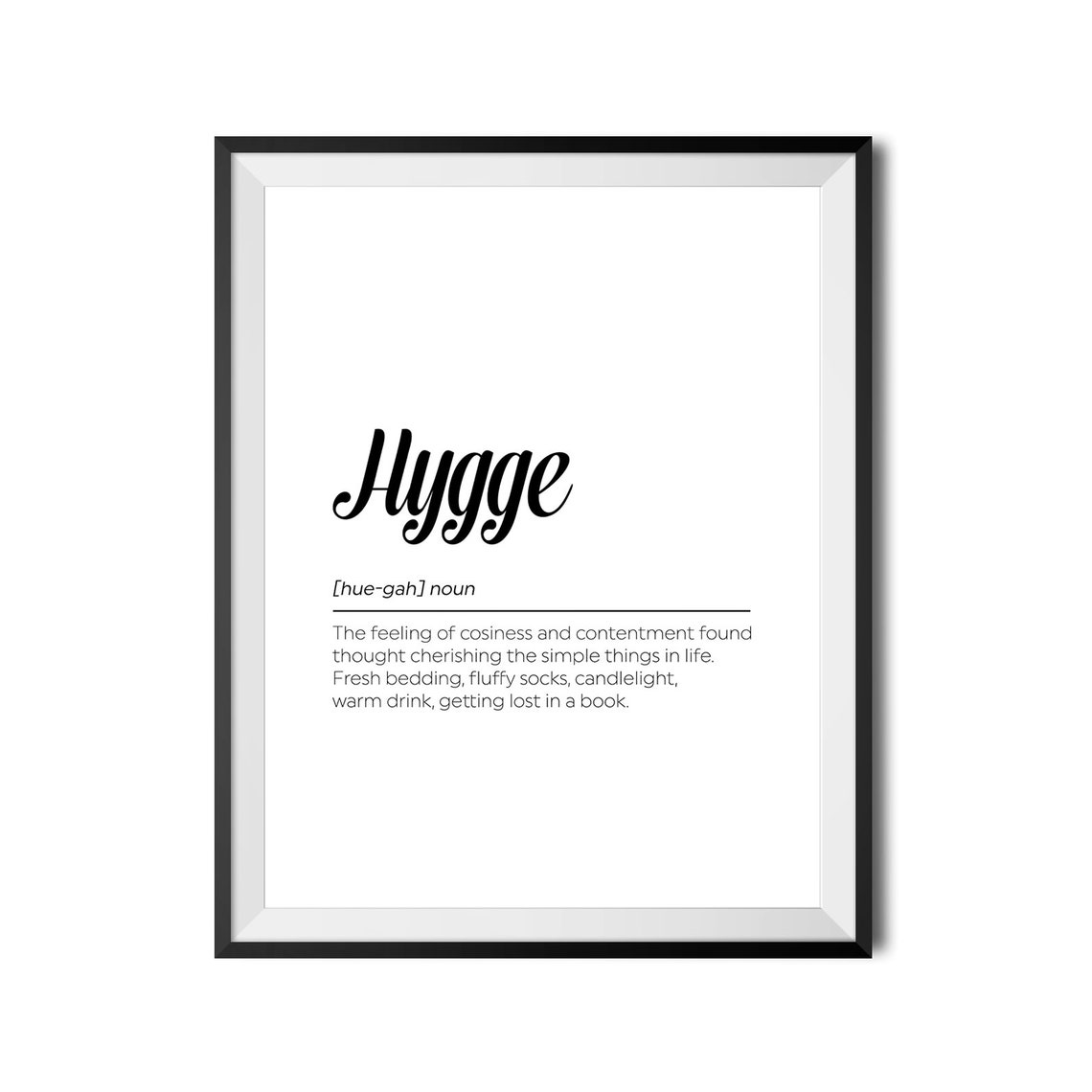 Hygge Definition Cozy Danish Living Dictionary Style Typography Poster - Image 3
