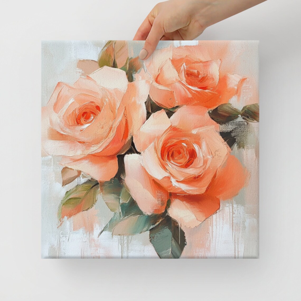 Coral Rose Print Painting Print Flower Art Rose Painting Print Living Room Art Luxury Wall Art Wall Art