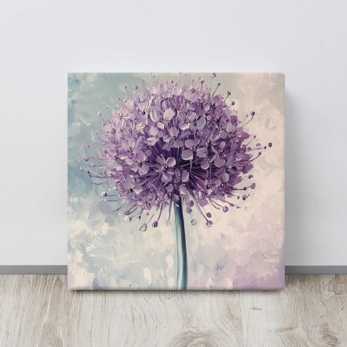Purple Allium Globe Flower Bloom Soft Pastel Painting Poster
