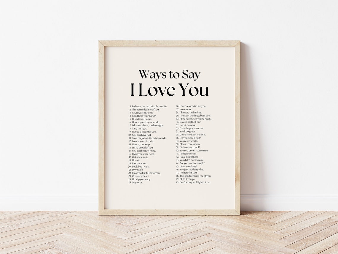 Ways to Say I Love You Black Serif Romantic Typography Poster - Image 2