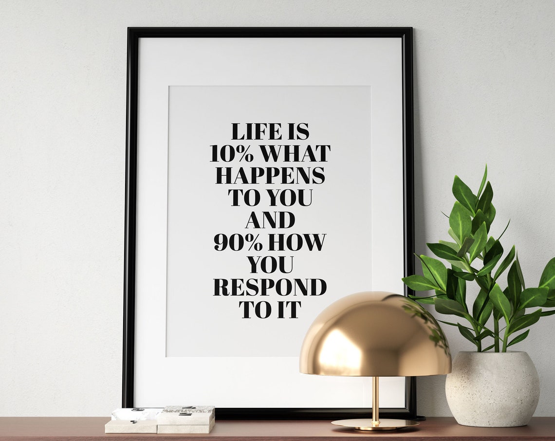 Inspirational Life Quote Print Motivational Wall Art Typography Sign Positive Affirmation Life Lesson Home Decor Instant