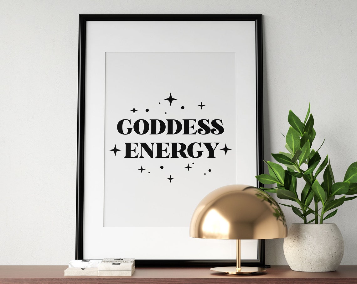 Goddess Energy Divine Feminine Spiritual Stars Quote Wall Art