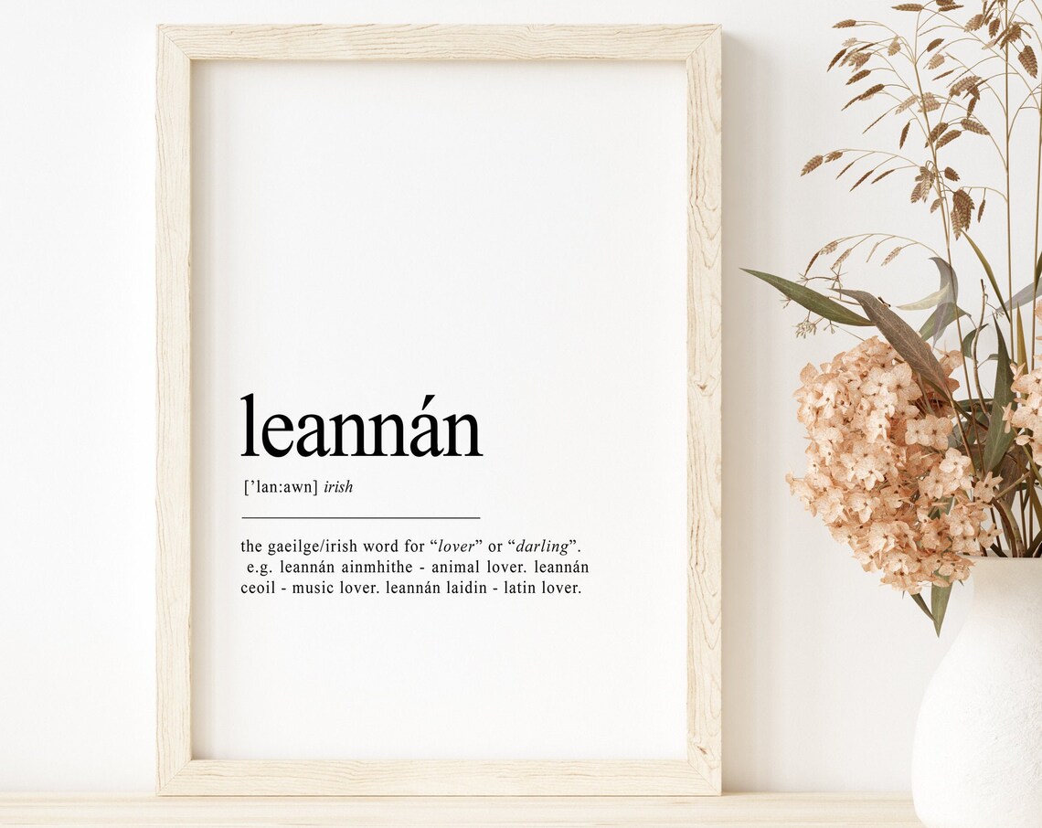 Leannn Irish Definition Art Print, Gaeilge Home Decor - Image 2