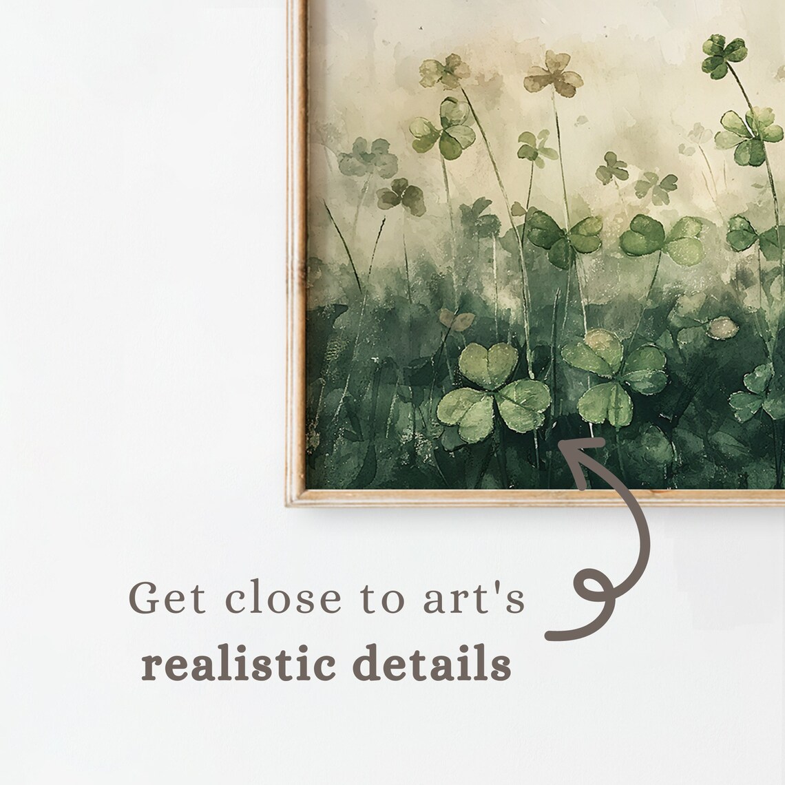 Vintage Saint Patrick Clover Art Print, Rustic Farmhouse - Image 3