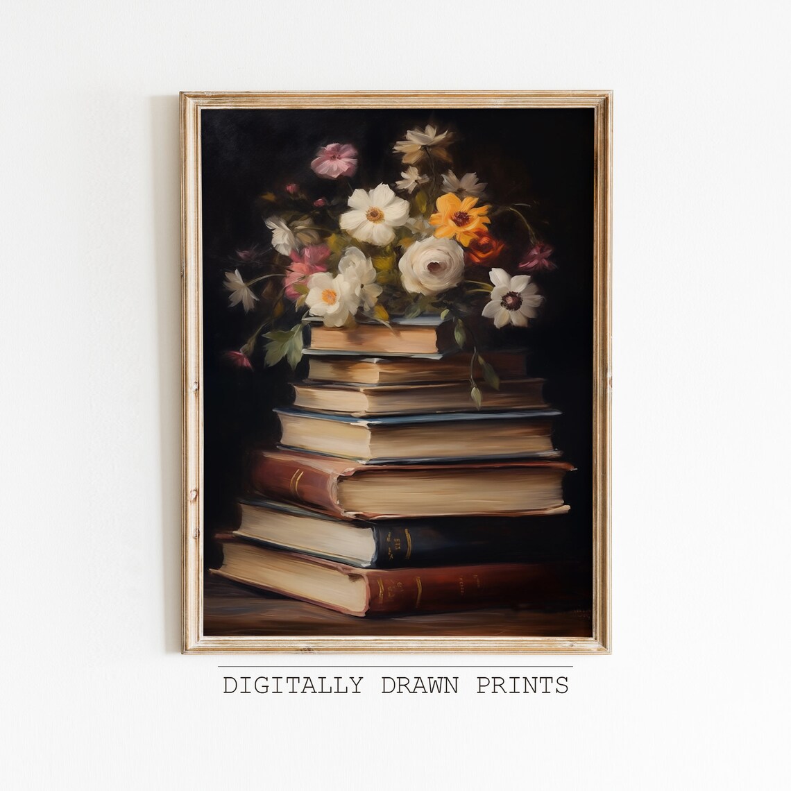 Moody Spring Wildflower Still Life Art Print