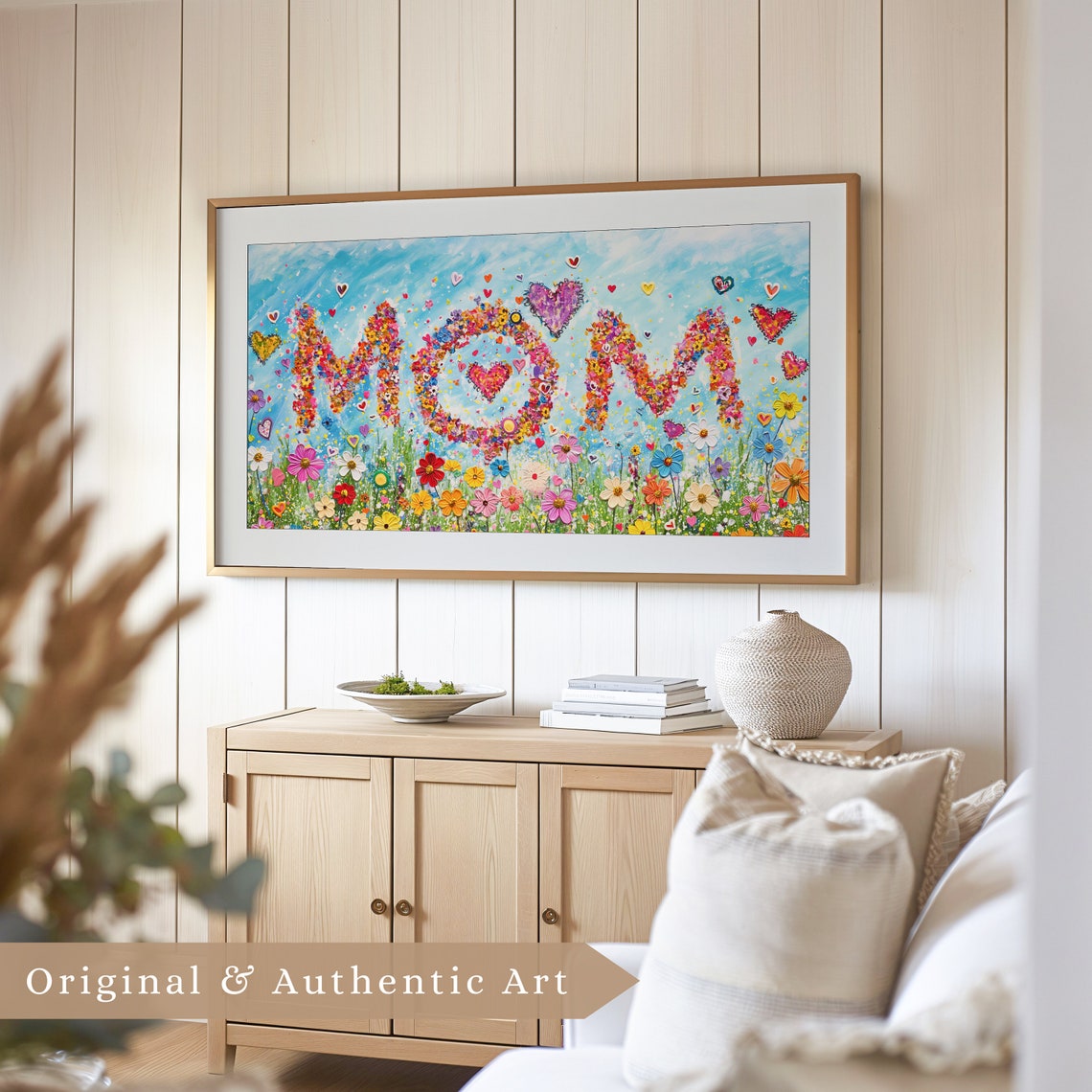 Colorful Mothers Day Frame Tv Art Instant Textured Floral Mothers Day Painting Mom Wildflowers Landscape Field Art For Tv - Image 4