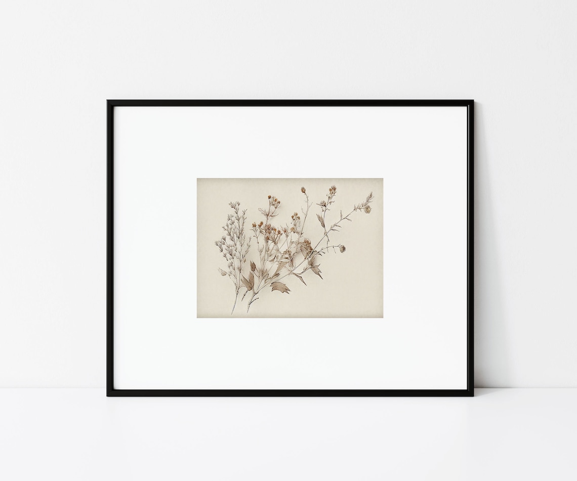 Vintage Botanical Sketch, Floral Drawing Art Print - Image 3