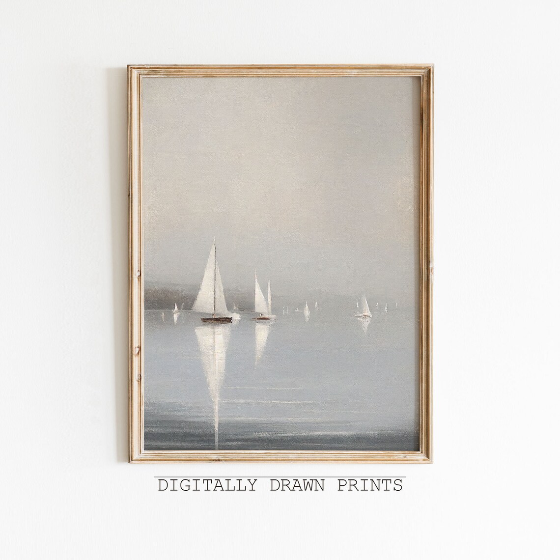 Vintage Coastal Beach House Wall Print, Beach Decor