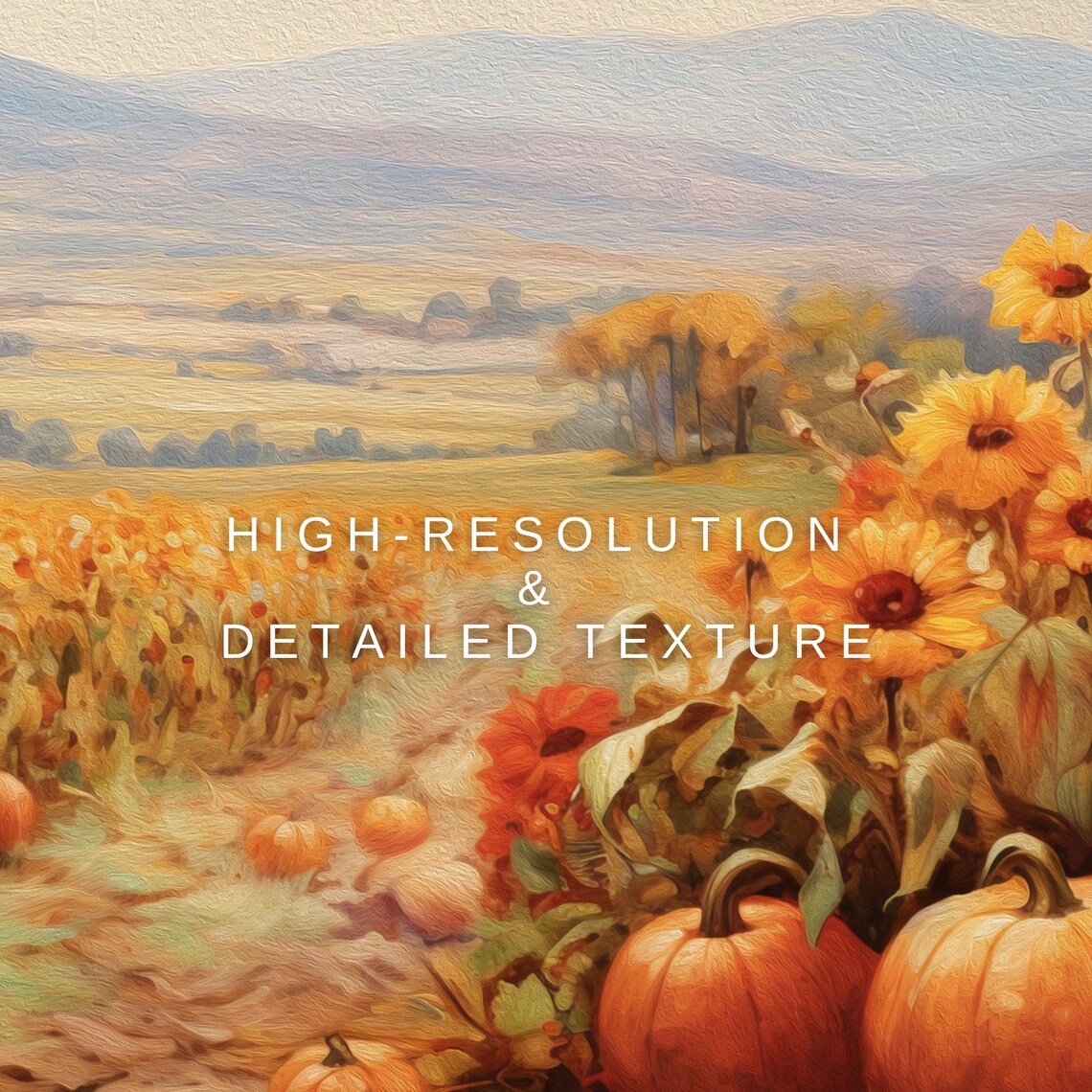 Neutral Rustic Thanksgiving Sunflowers, Pumpkin Art Print - Image 2