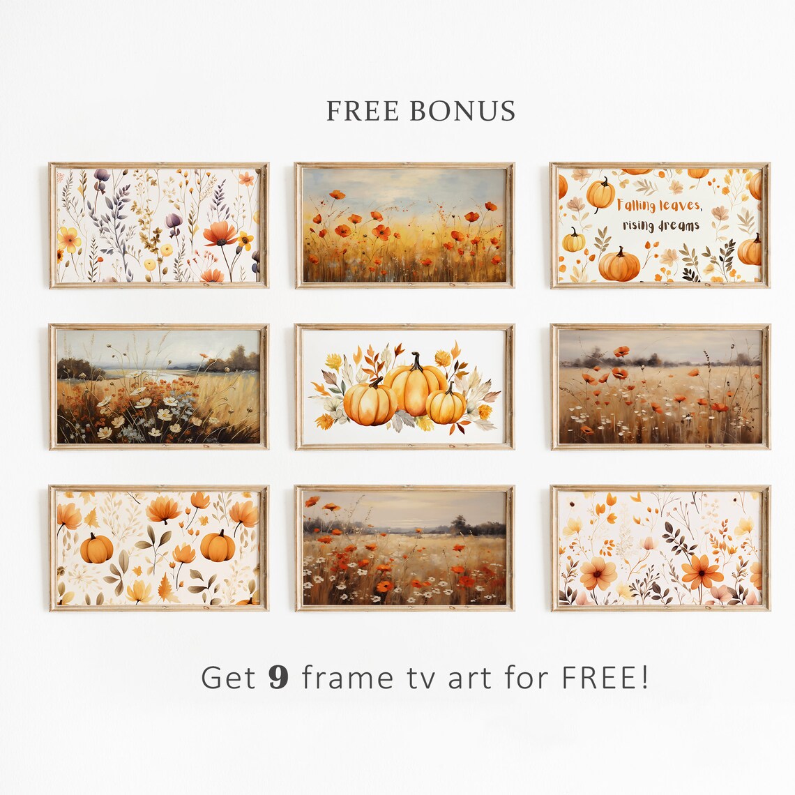 Autumn TV Frame Art, Moody Fall Halloween Decor - Image 2