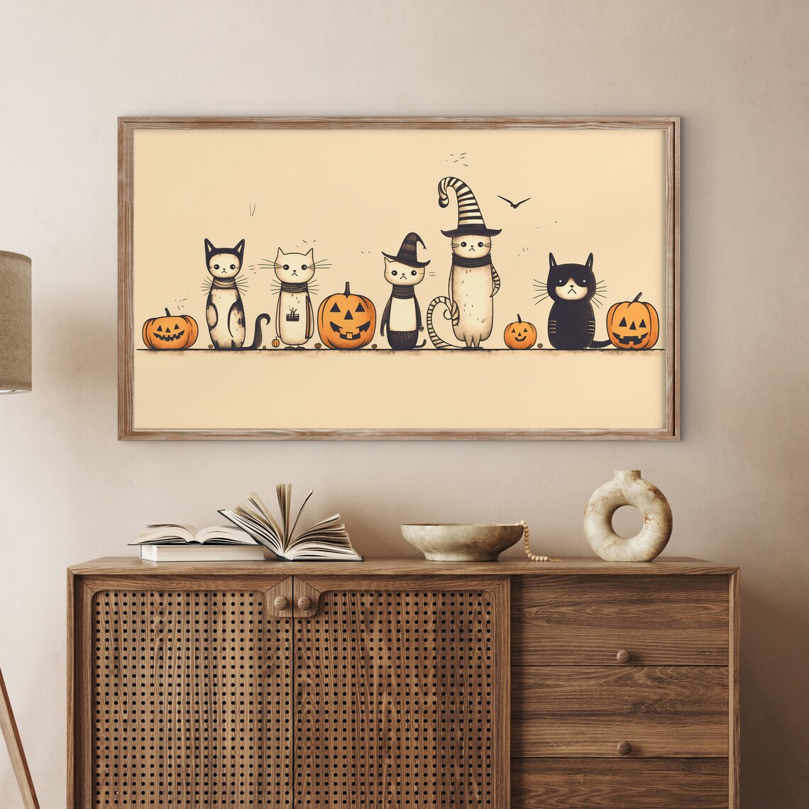 Halloween Modern Neutral Halloween Decor Art Print - Image 3