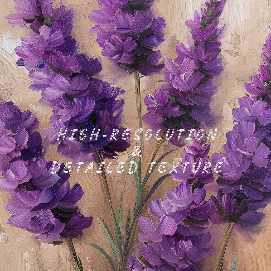 Floral Still Life Oil Painting Lavender Blossoms Antique Print Muted Tone Print Vintage Country Oil Painting - Image 2