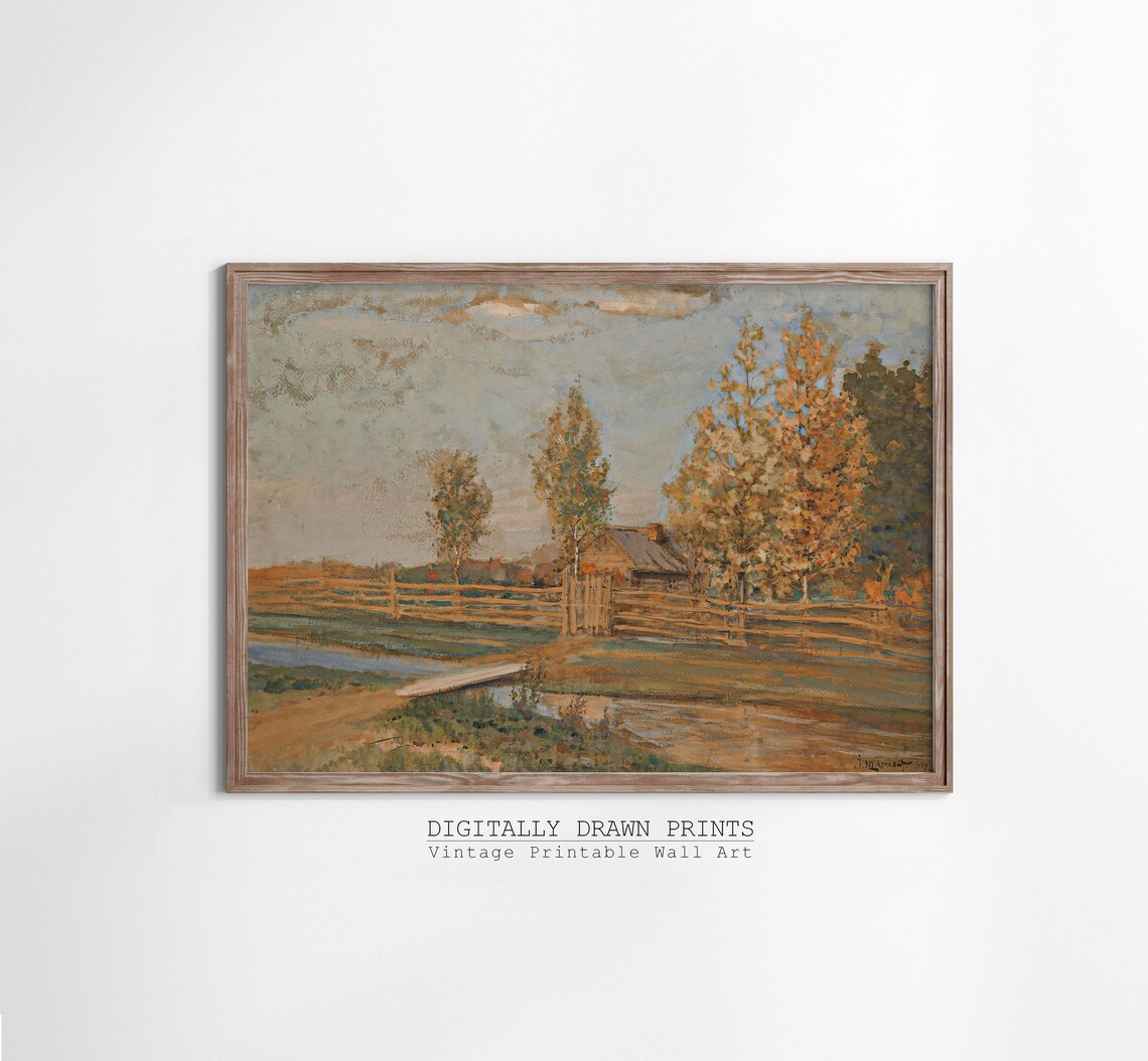Autumn Landscape Vintage Art Print, Fall Decor - Image 3