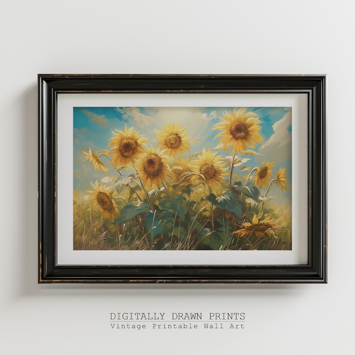 Vintage Sunflower Drawing Botanical Art Print - Image 5