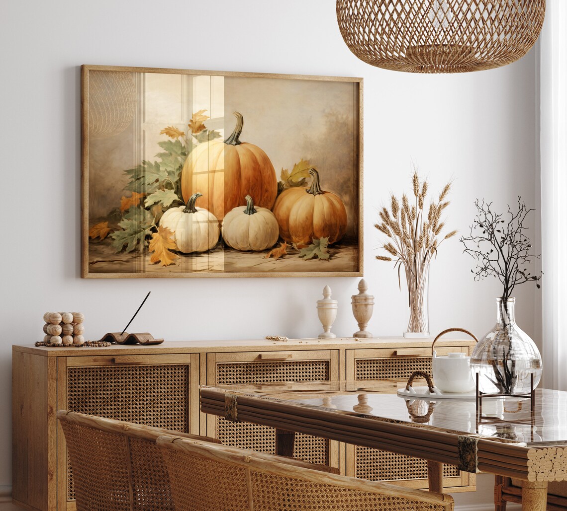Fall Still Life Painting, Rustic Autumn Art Print - Image 2